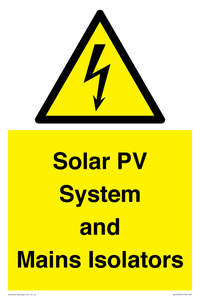Solar PV System and Mains Isolators
